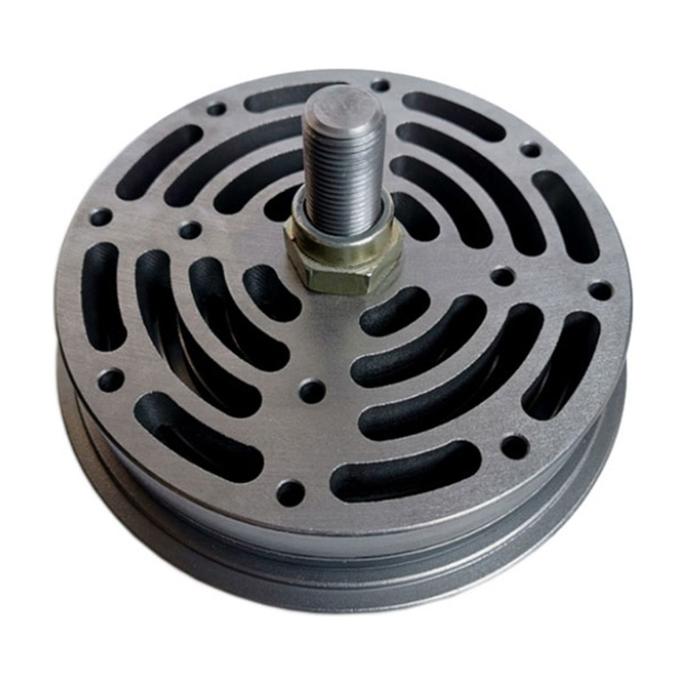 Reciprocating compressor discharge valve assembly on a white background